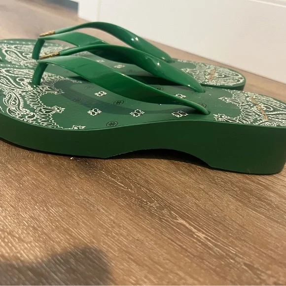 Tory Burch Green Paisley Sandals - Picture 3 of 5